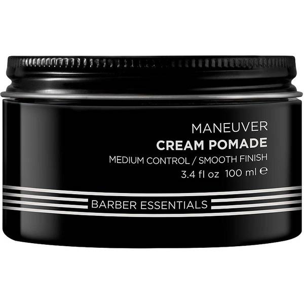 Redken Brews Maneuver Cream Pomade with Medium Control and A Smooth Finish.