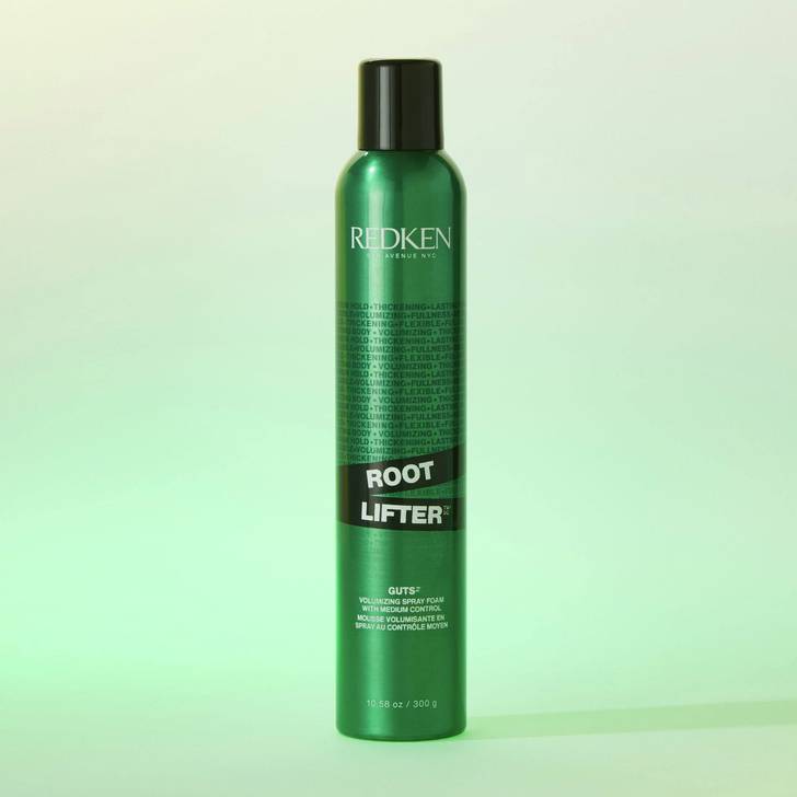 Redken Guts Root Lifter, a Volumizing Spray Foam with Medium Control.